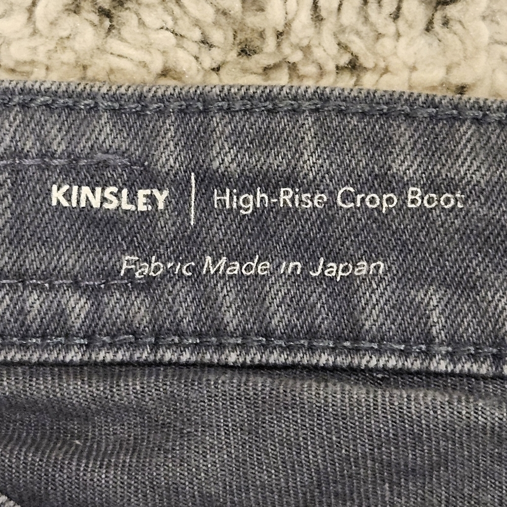 Adriano Goldschmied SZ 25 Gray Wash Kinsley High Rise Crop Boot Raw Hem Jeans - Picture 5 of 12
